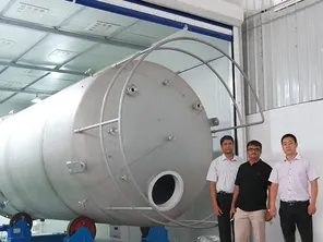 Lining PTFE dengan penyangga fiberglass untuk tangki amonia 20m³ (untuk industri semikonduktor)